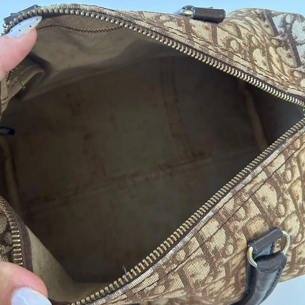 Dior Beige and Brown Monogram Duffel Bag